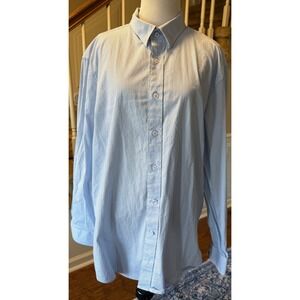 Nick Graham Everywhere Mens XL  Stretch Micro Dot Dress Shirt Blue White